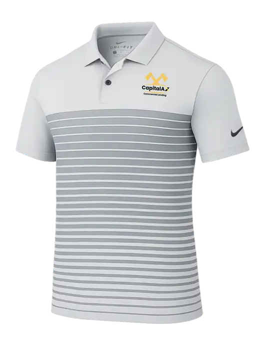 Nike Light Grey Dri-FIT Vapor Block Polo w/CapitalAx Logo