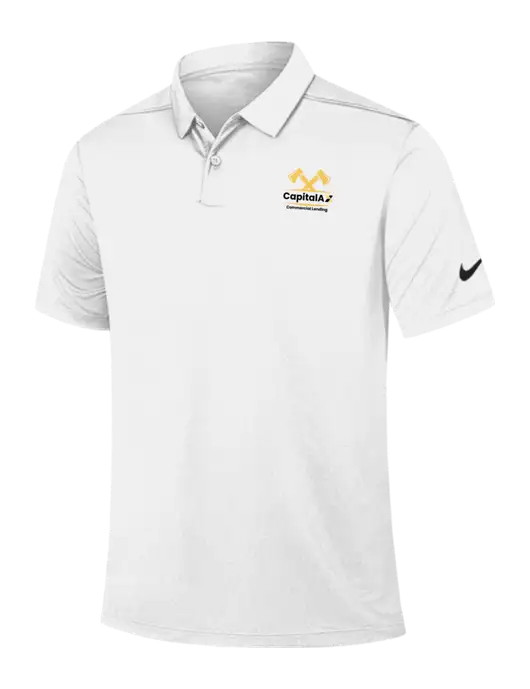 Nike White Dry Essential Solid Polo w/CapitalAx Logo