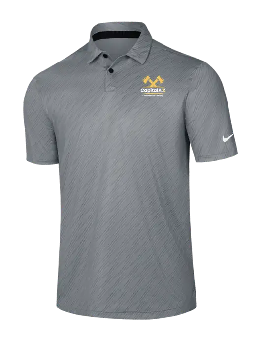 Nike Medium Grey Vapor Dash Polo w/CapitalAx Logo