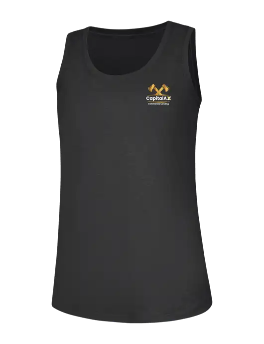 Womens Black Frost Perfect Tri Racerback Tank w/CapitalAx Logo
