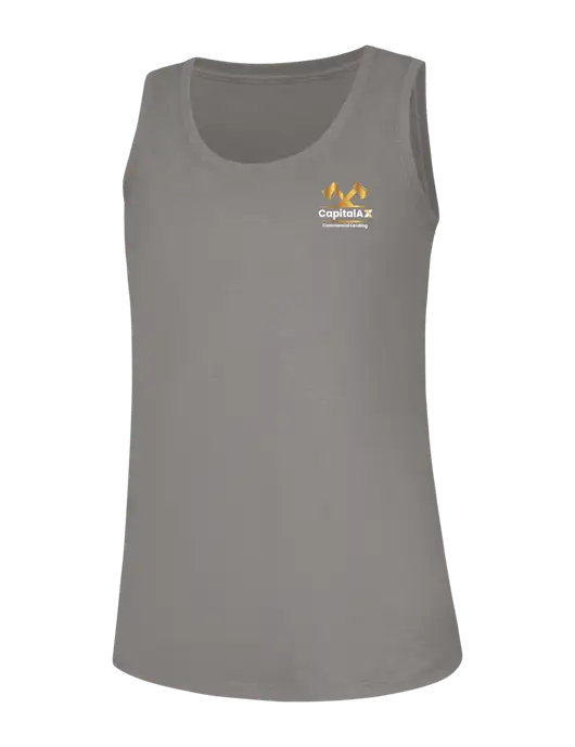 Womens Light Grey Frost Perfect Tri Racerback Tank w/CapitalAx Logo