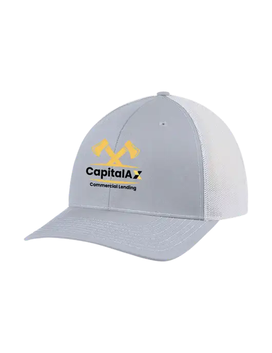 Richardson Adjustable Snapback Original 112 Trucker Cap Light Heather Grey w/White Mesh w/CapitalAx Logo