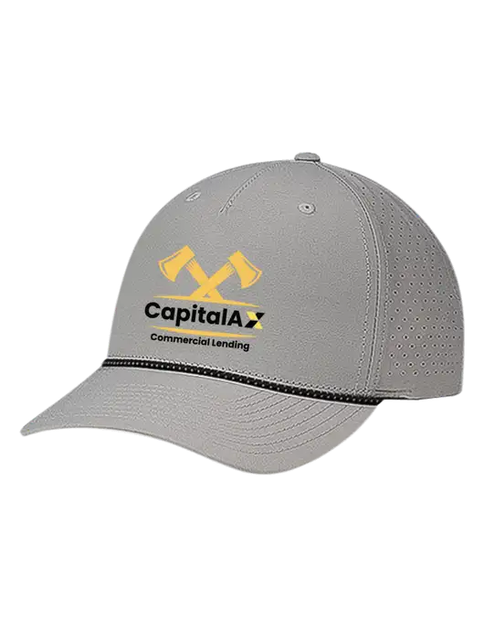 Richardson Laser Perf Performance Light Grey/Black-Grey Rope Cap w/CapitalAx Logo