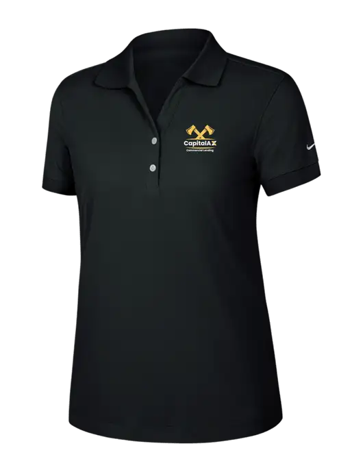 Nike Womens Dri-FIT Classic Black Polo w/CapitalAx Logo
