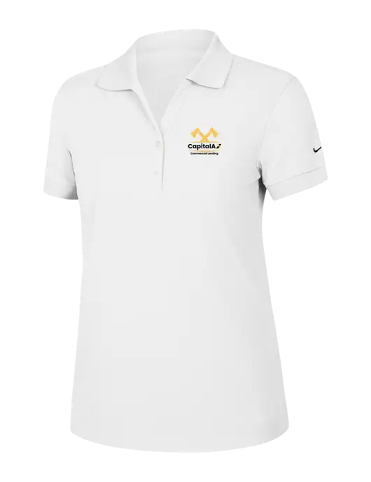 Nike Womens Dri-FIT Classic White Polo w/CapitalAx Logo