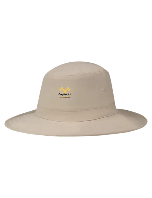 Tan Booney Sun Hat w/CapitalAx Logo