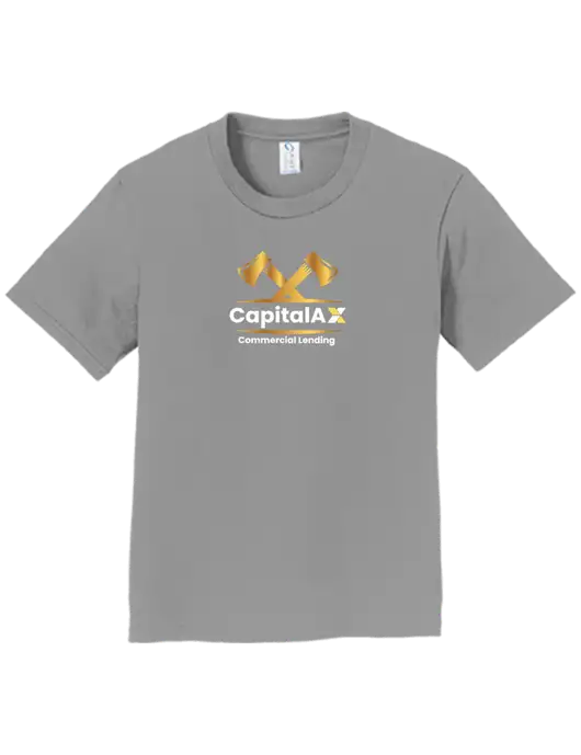 Youth Ring Spun Medium Grey 4.5 oz T-Shirt w/CapitalAx Logo