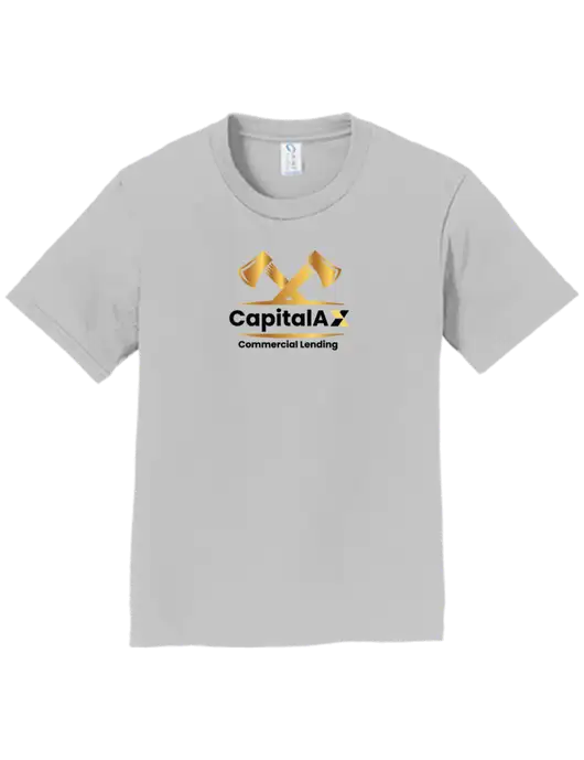 Youth Ring Spun Silver 4.5 oz T-Shirt w/CapitalAx Logo